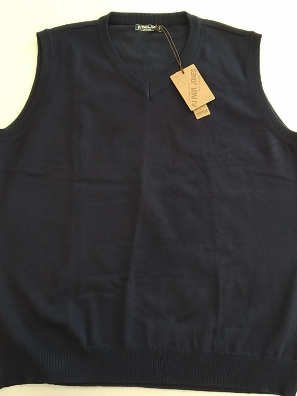 Paul Jones Men's Navy V-Neck Sweater Knit Vest 2XL Nautical Academia Old Money